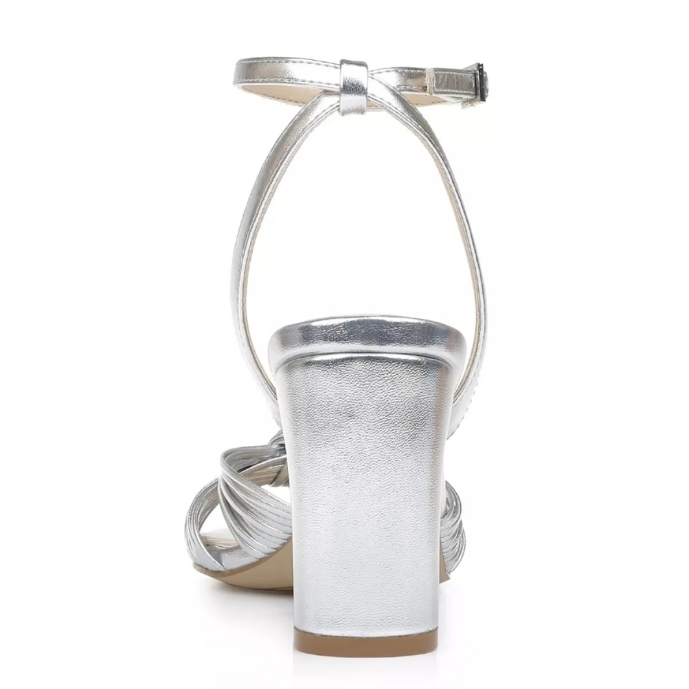 Jewel Badgley Mischka Christen Evening Sandals Silver 9 - Picture 2 of 7